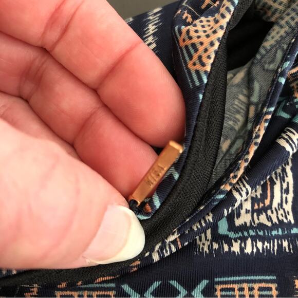 MISA Los Angeles navy blue geometric graphic print shift dress size 1X - Picture 10 of 15